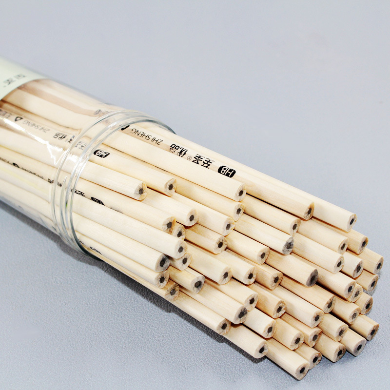 至圣50支筒装三角木质铅笔 椴木铅笔 学生hb写字铅笔 三角杆1008