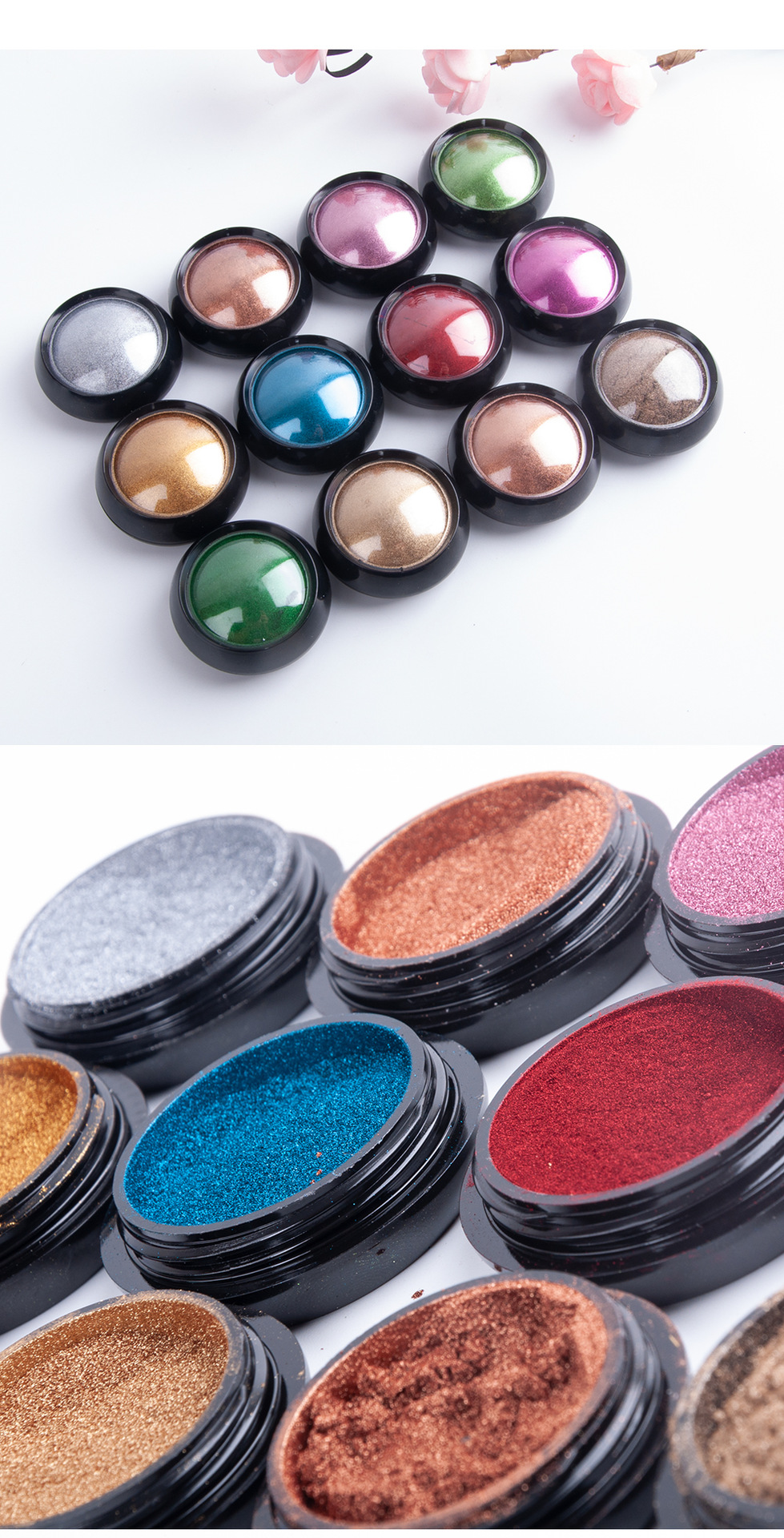 美甲钛金粉镭射幻彩镜面极光魔镜粉细电镀金属粉美甲闪粉神仙粉