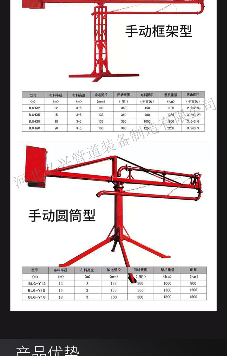 15米圆筒布料机 小型建筑机械布料机 18米电动布料机