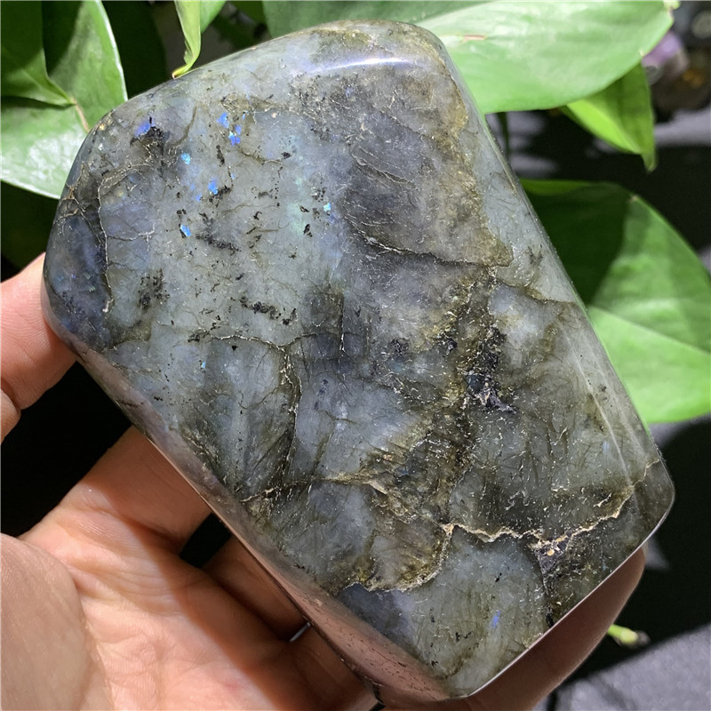 天然灰月光石拉长石原石毛料打磨抛光观赏奇石摆件矿石教学标本