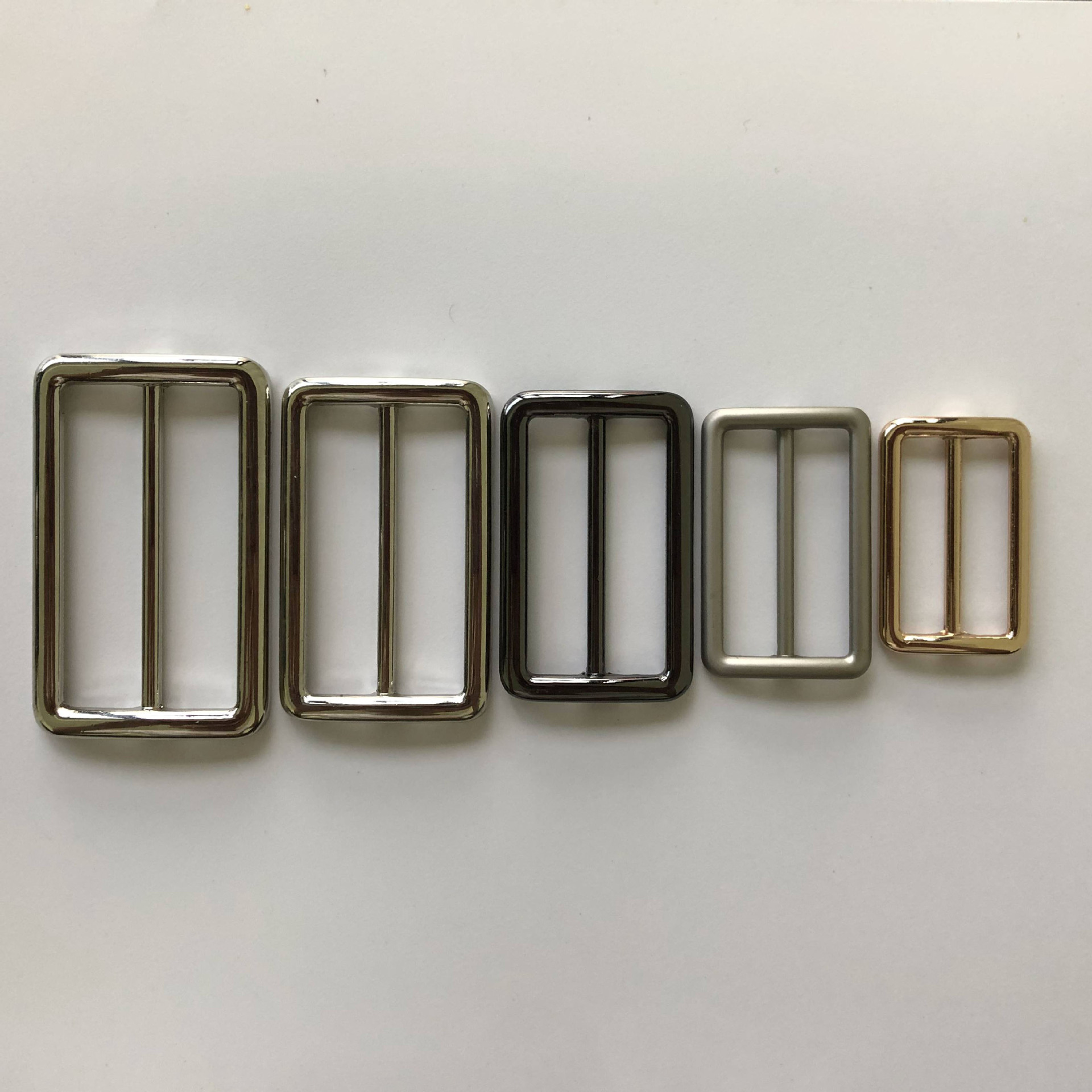 现货方形金属三档扣金银枪色日字扣环箱包配件调节扣