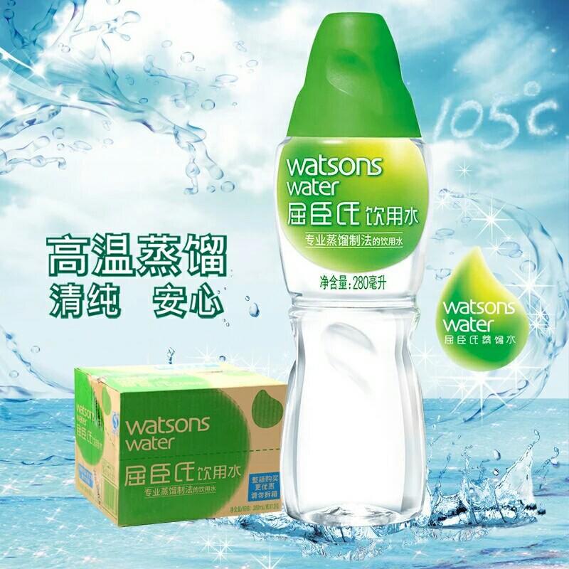 屈臣氏蒸馏水 106度高温蒸馏饮用水 疗肤 整箱装 15瓶*500ml1箱