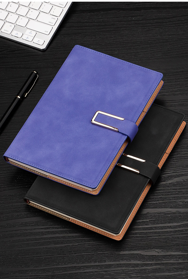 商务笔记本文具a5厚本子文艺精致日记本简约大学生皮面超厚硬皮会