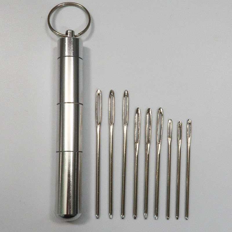 编织工具 顶针 不锈钢钝头十字绣针缝合针绒线粗头大孔针9支装