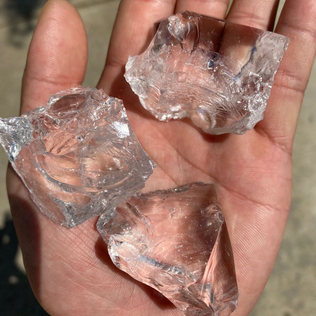 天然透明白水晶原石 水晶石香薰扩香石香氛原料透体阿赛装饰摆件