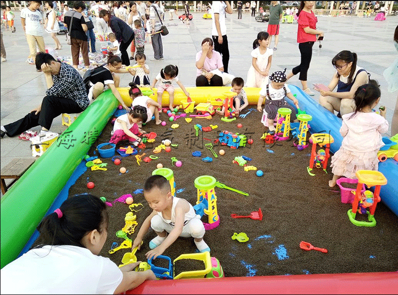 大型充气决明子沙池 加厚加高海洋球组合池 儿童广场游乐玩具包邮