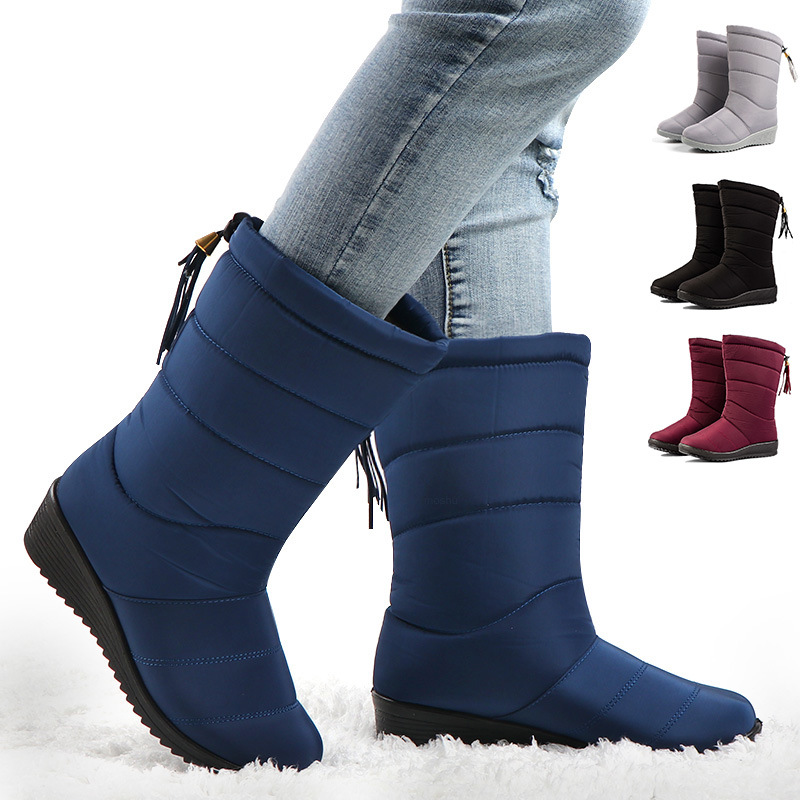 foreign trade women‘s shoes waterproof snow boots women‘s tassel snow boots super light women‘s large size cotton shoes plus velvet snow boots wholesale