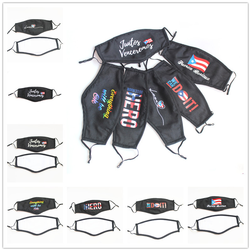 跨境现货美国国旗印花图案口罩可插pm2.5过滤片水洗涤棉口罩定制