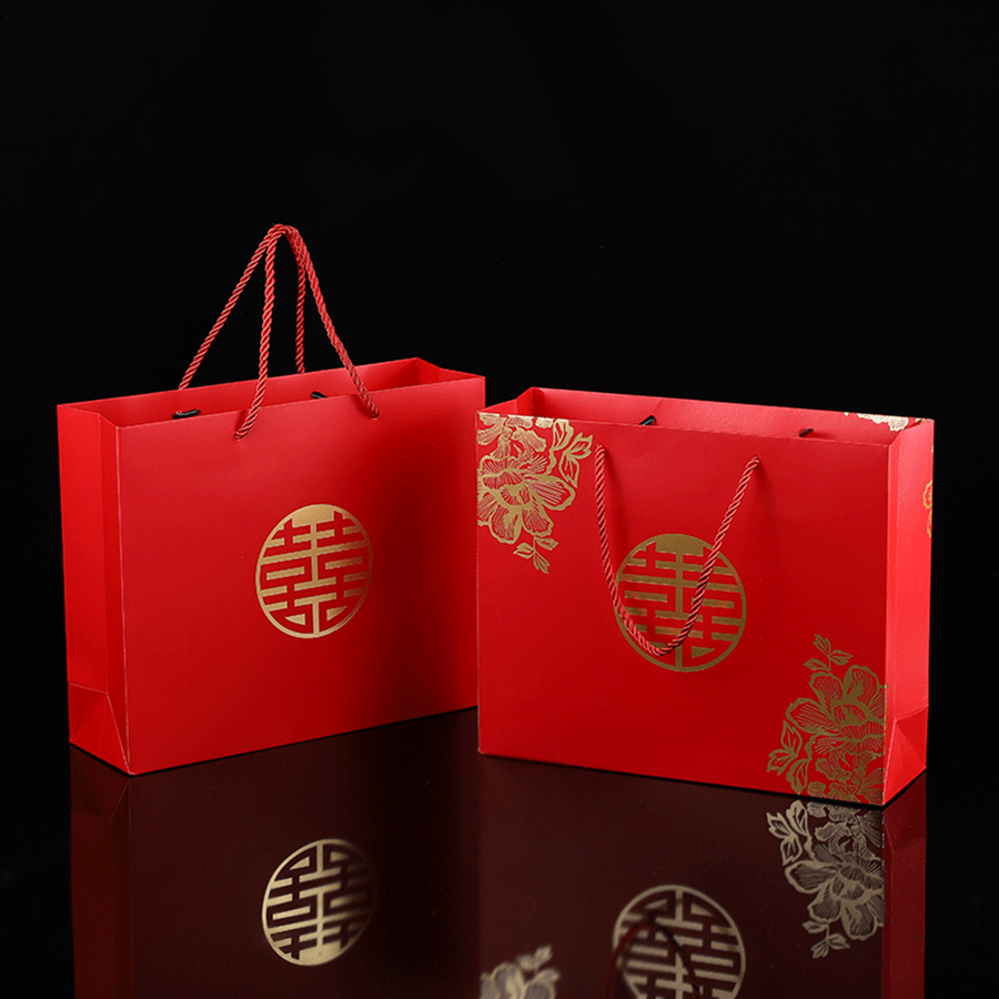 烫金喜糖盒结婚礼盒创意中式婚礼糖果包装盒婚庆手提回礼袋伴手礼