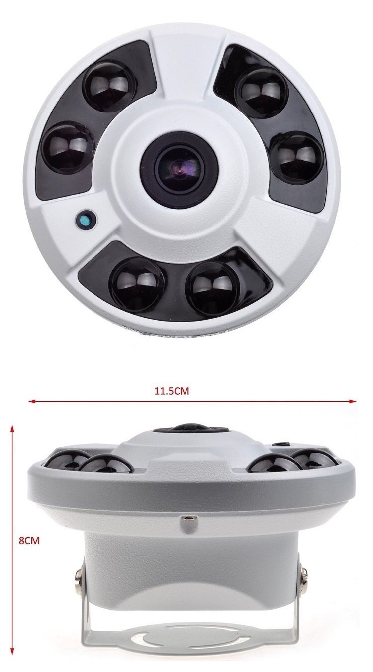 全景鱼眼广角ahd同轴摄像头夜视360度红外监控防盗高清摄像机