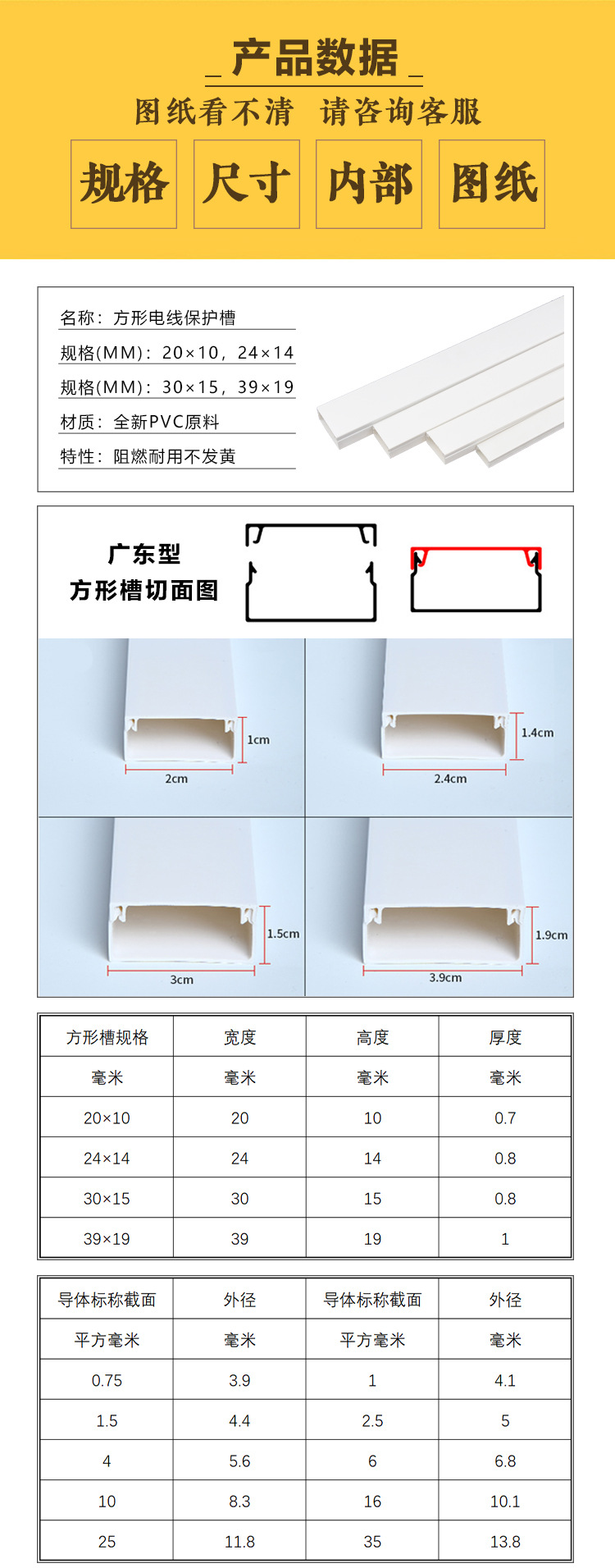 家装pvc电线槽规格图片