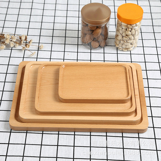 点心盘榉木托盘实木长方形生产圆形茶盘水果托盘木质盘子餐盘