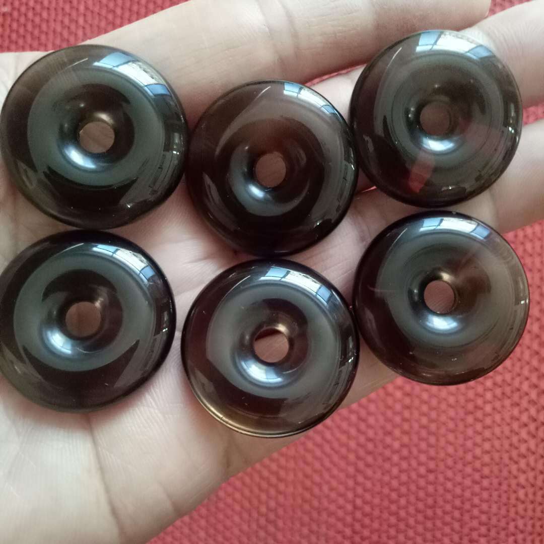 可塘工厂直批天然冰种黑曜石冰曜石平安扣冰体好无杂裂色泽鲜亮