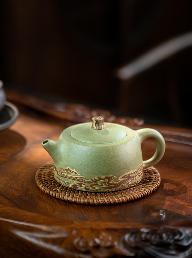 宜兴紫砂壶井栏壶豆青砂家用泡茶壶功夫茶具胶泥壶一件代发厂家
