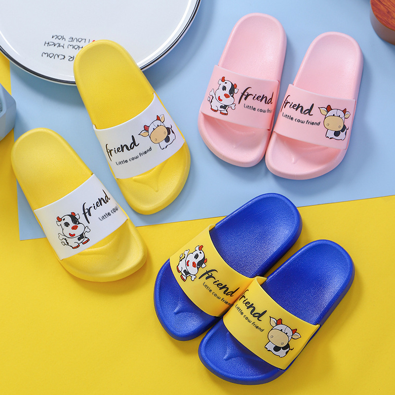 New Comfort Soft Bottom Printed Children's Slippers Boys and Girls Home Indoor Bath Baby Flip Flops Wholesale