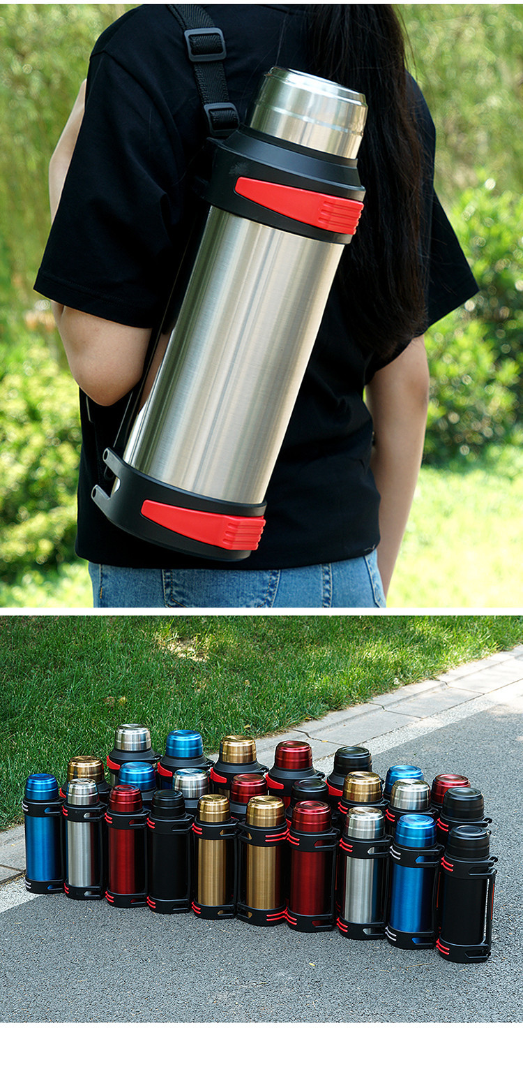 304真空不锈钢保温水壶大容量保温杯男女便携户外旅行壶热水瓶4升