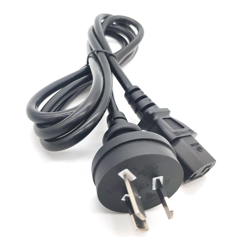 澳规三插电源线澳大利亚三芯品字尾电源线电脑主机设备电源线
