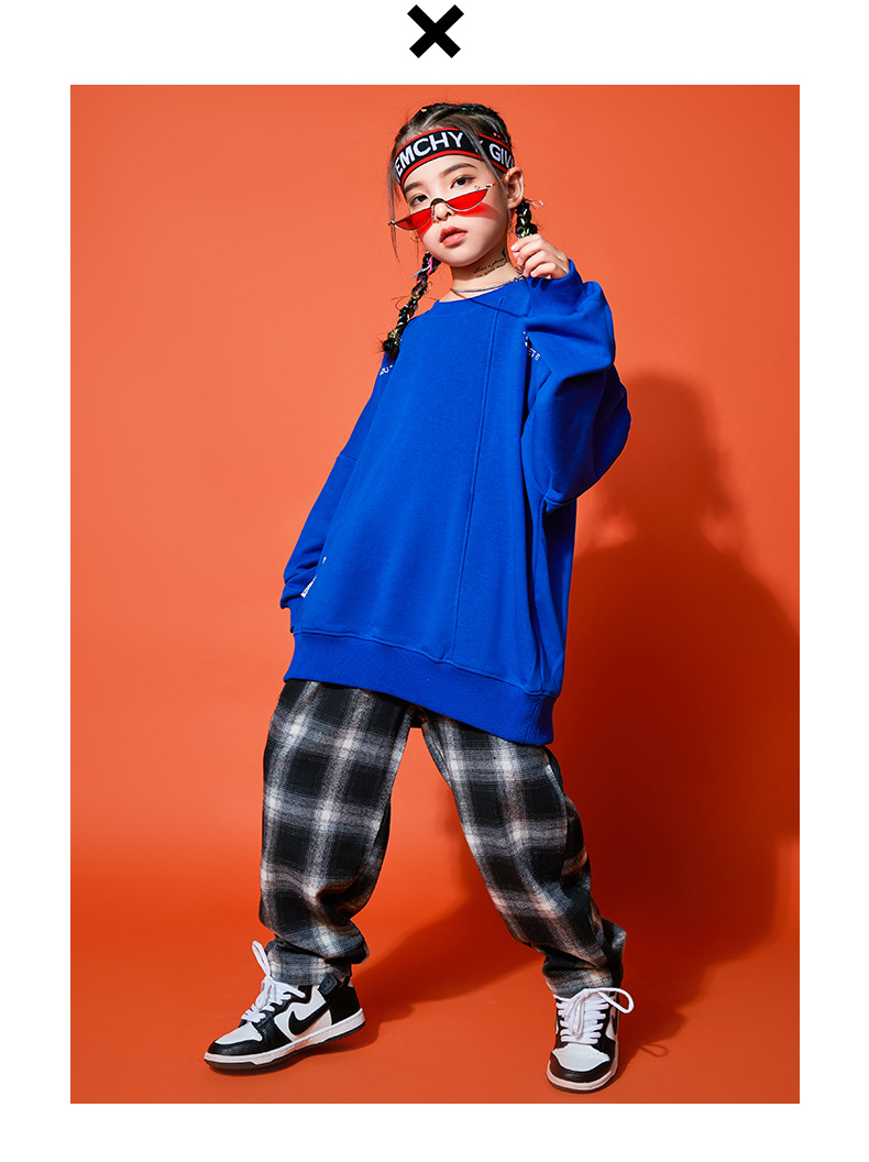 街舞套装儿童嘻哈运动会服装女童爵士舞表演潮服男童hiphop演出男