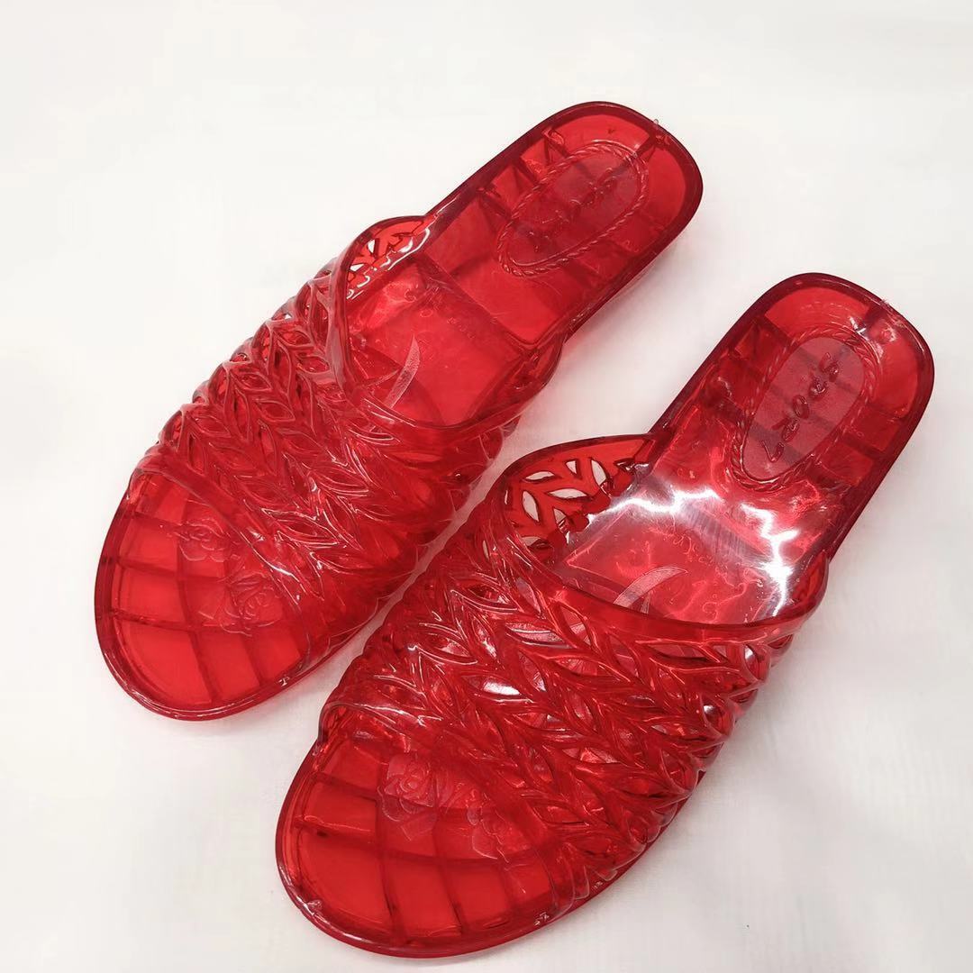 pvc水晶新款中跟拖鞋 中老年妈妈夏季拖鞋