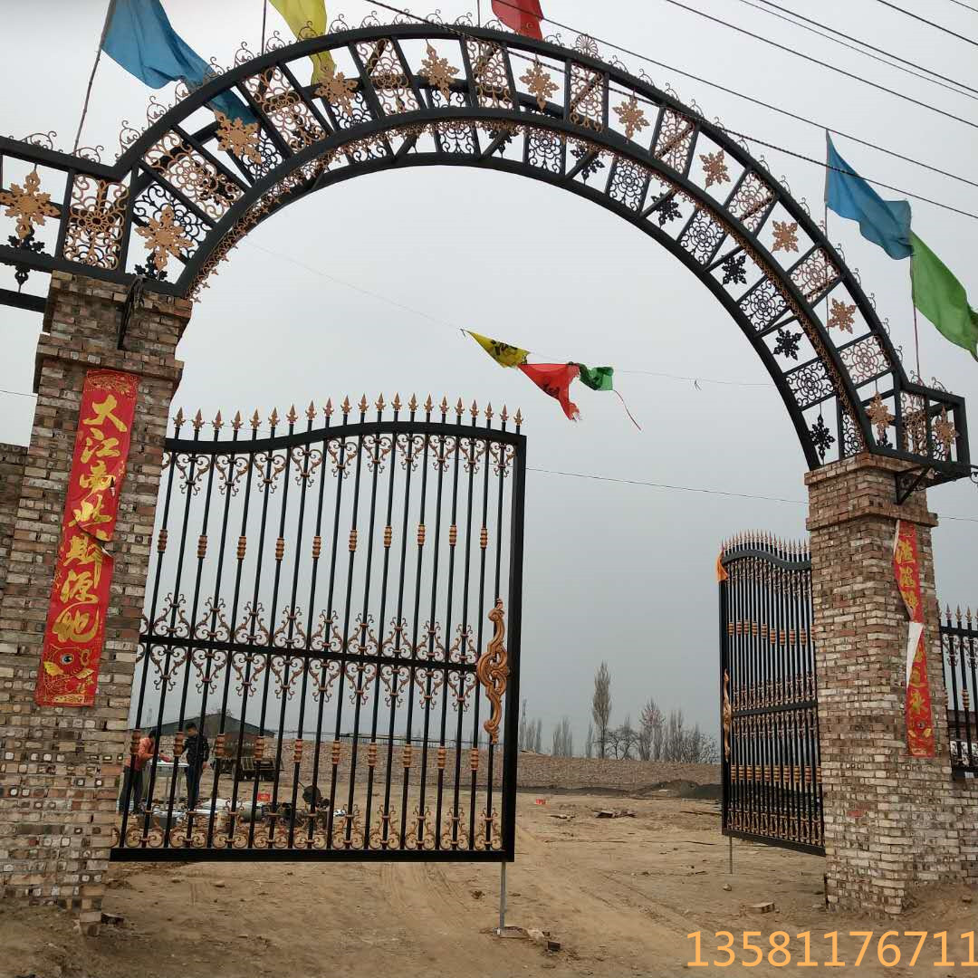 浙江台州销售铁艺牌坊建筑装饰围栏镀锌钢管栏杆铸铁牌坊