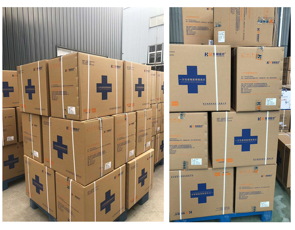 恒明一次性使用隔离衣防护服连体衣m xl 尺寸独立包装广州现货