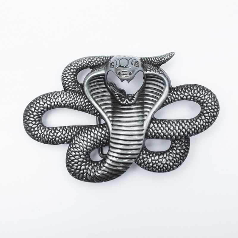 合金皮带扣欧美时尚3d眼镜蛇腰带扣嘻哈个性复古板扣亚马逊出口