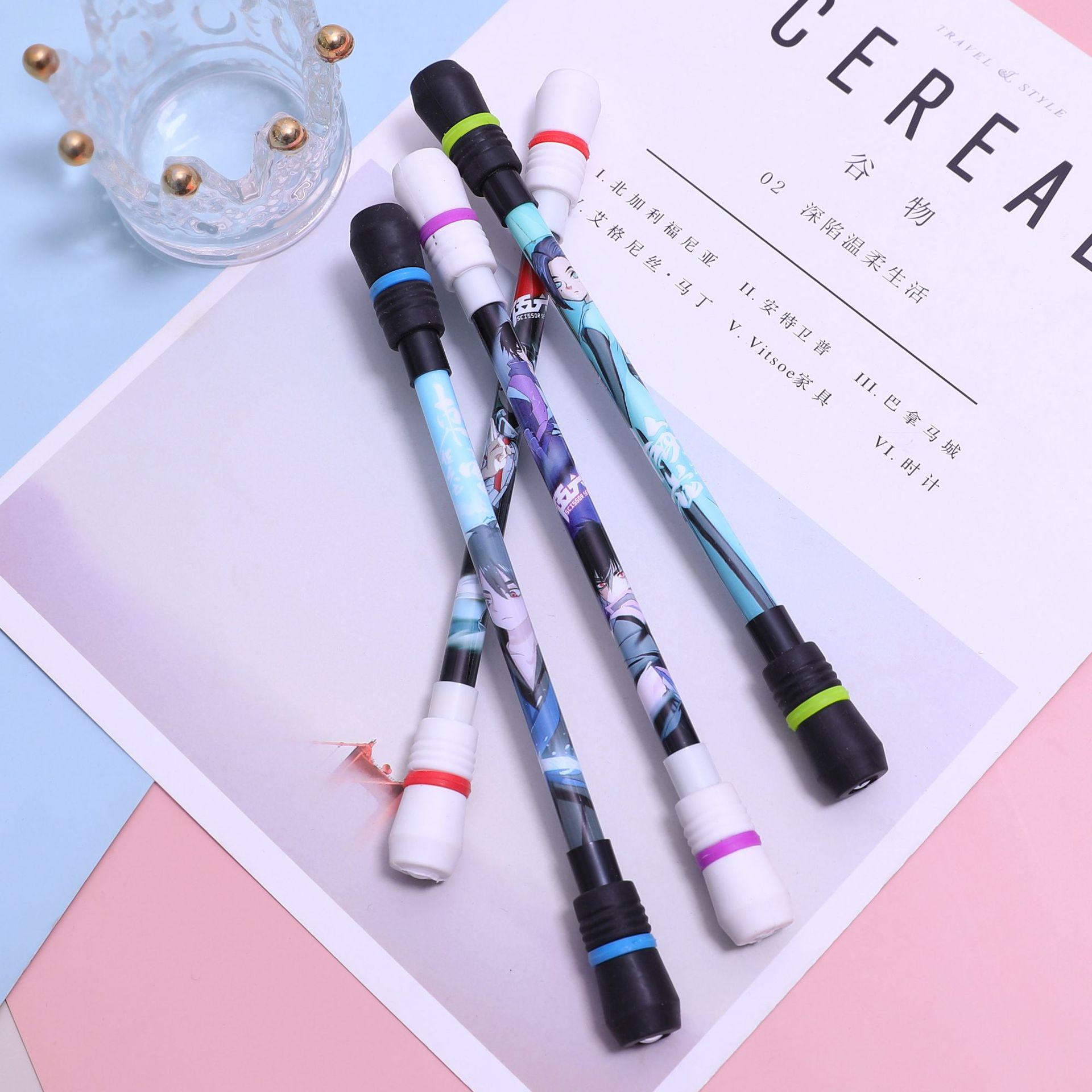 新款转笔刺客五六七中性笔带钢珠配重初学者金箍棒双节转笔