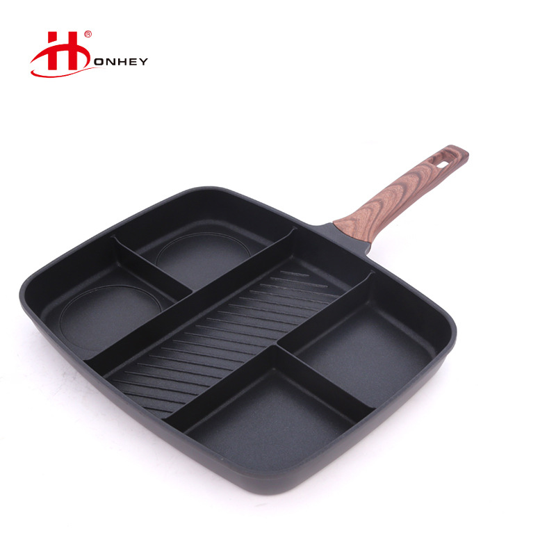 Manufacturer Hot Sale Nutrition Breakfast Pot Household Multi-Functional Non-Stick Pan Separated Flat Bottom Small Frying Pan Wok