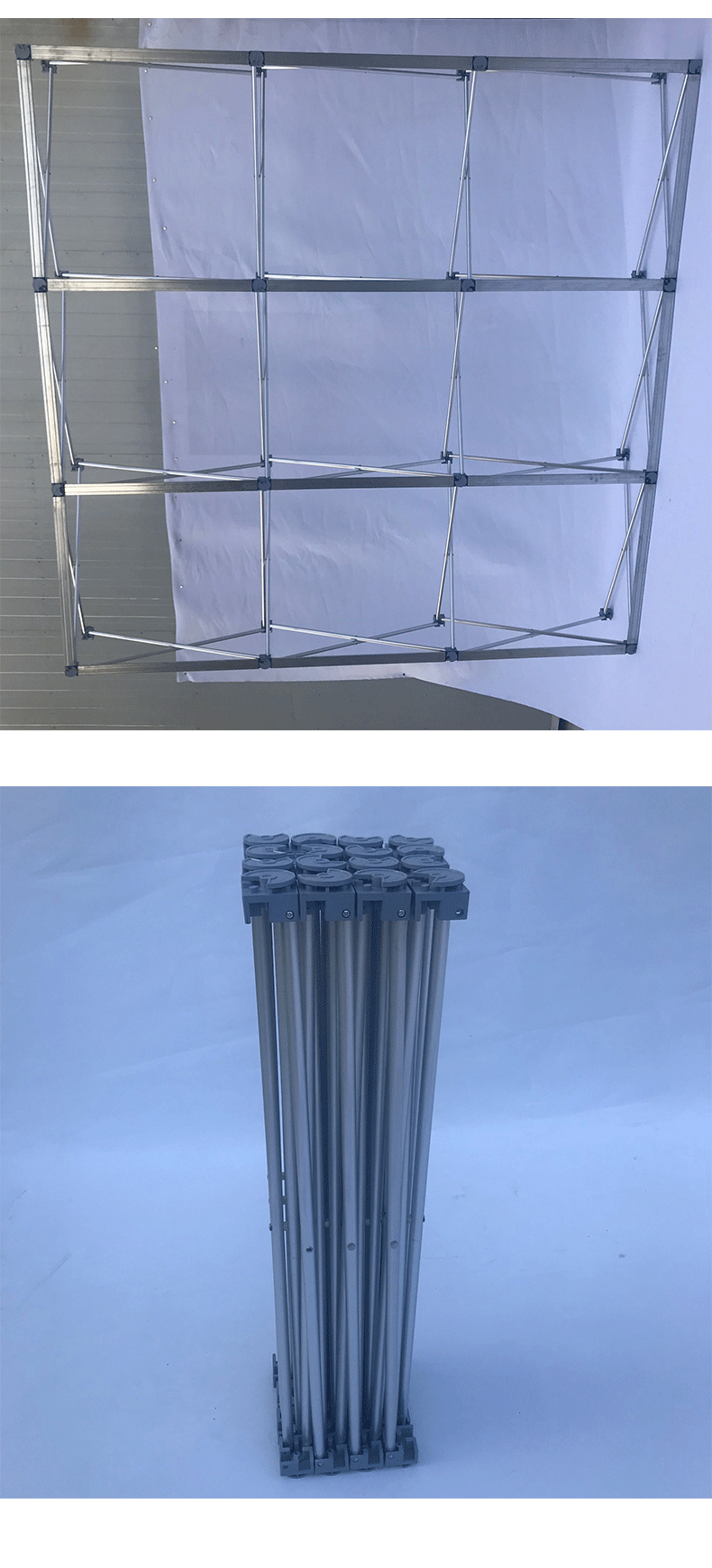 户外便携铁质拉网展架 会议签到墙背景墙展示架广告海报架签名墙