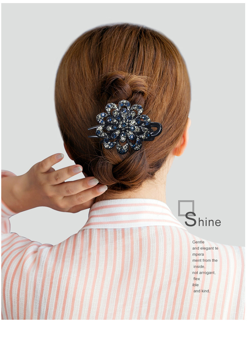 韩版盘发鸭嘴夹 ins发夹网红三齿夹女成人水钻发卡夹子头饰品