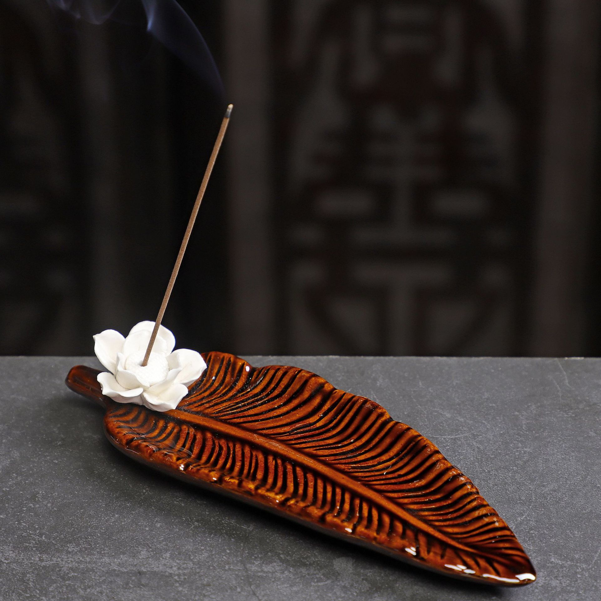 厂家直销陶瓷摆件 手工荷花香插 手工线香香插