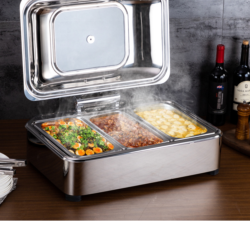 酒店自助餐电加热保温炉 304不锈钢自助餐炉 方形早餐炉保温炉