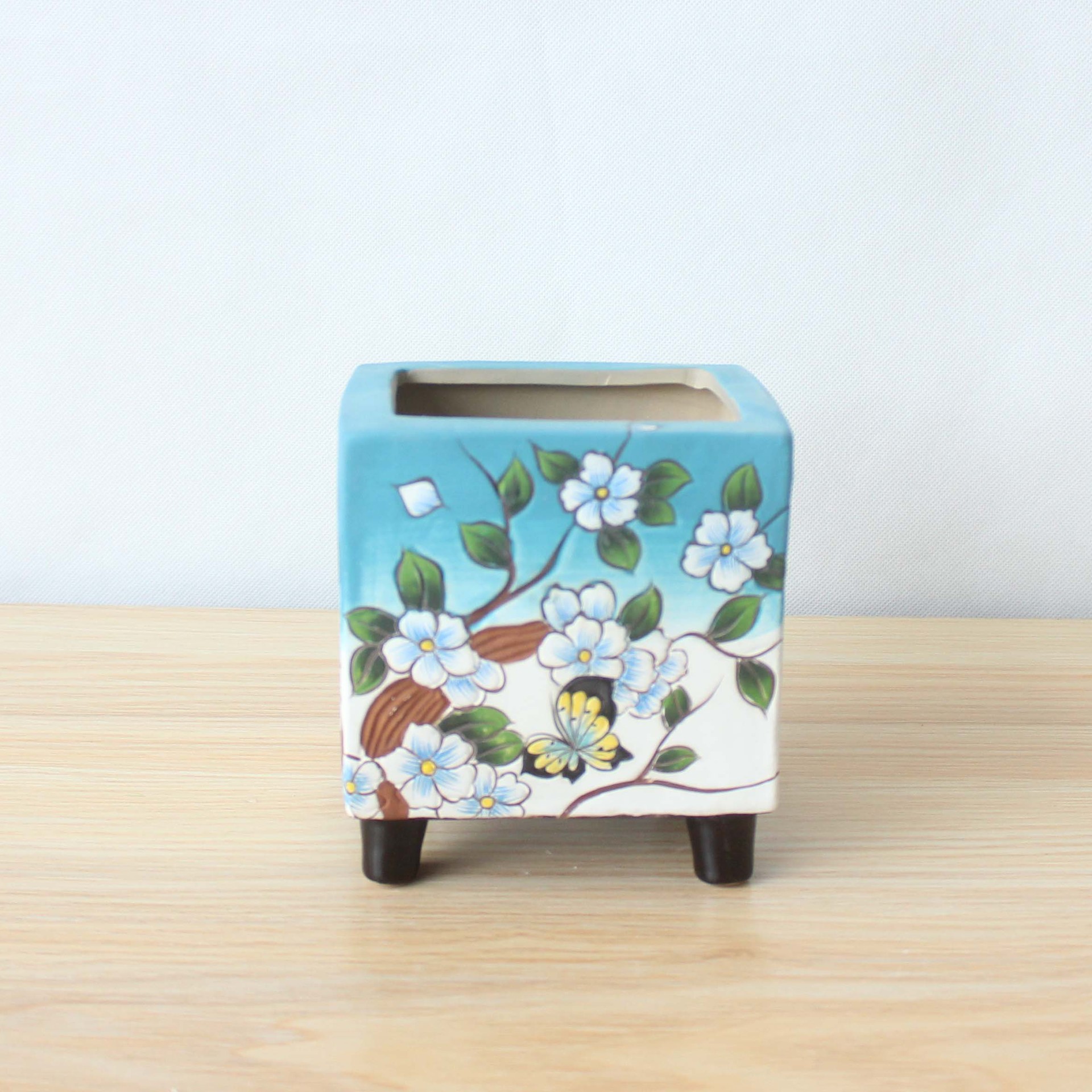 陶瓷多肉花盆瓷延禧手绘花盆多肉 透气绿植创意彩色韩式花盆3303