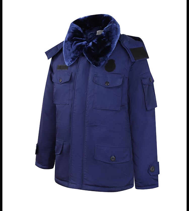 批发火焰蓝作训大衣19蓝色大衣火焰蓝新式防寒加厚消防棉大衣