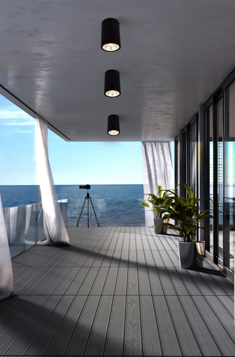 防水筒灯户外明装led室外店铺门头阳台露台酒店雨棚灯吸顶cob灯具