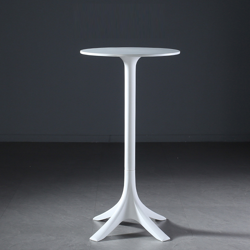 ins现代简约圆形高脚吧台桌北欧风白色酒吧桌咖啡桌奶茶桌户外桌