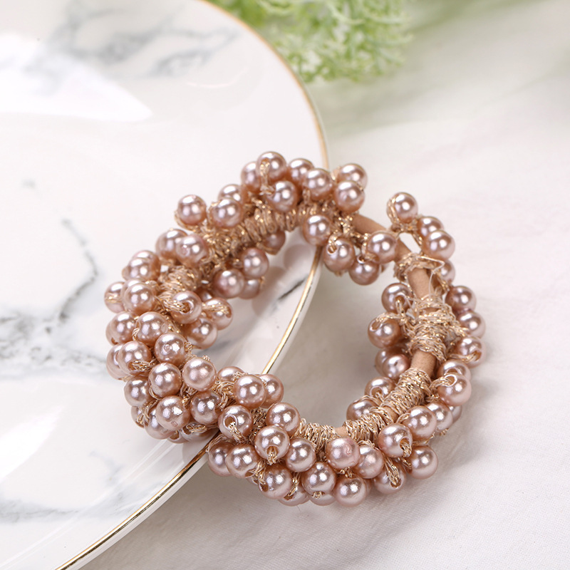 森系玫瑰金珍珠发圈2020网红个性发圈手链两用头绳 在逃公主发圈