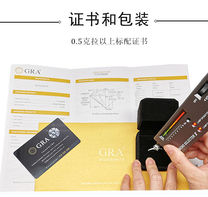 莫桑钻石吊坠项链批发 1.5克拉s925银镀白金方包女款仿真钻锁骨链