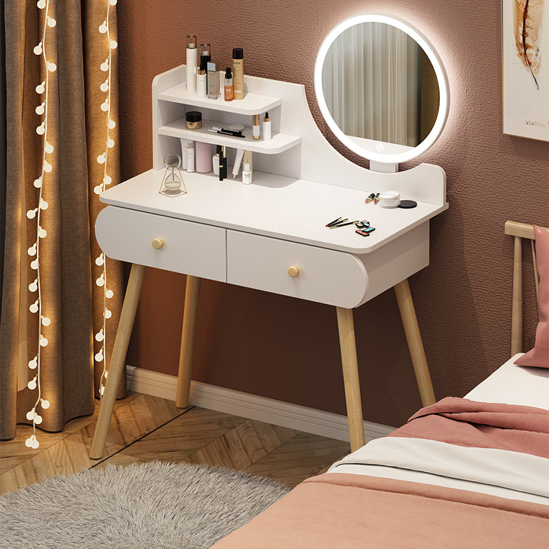 梳妆台现代简约卧室小户型收纳柜一体化妆台网红风小型化妆桌家装