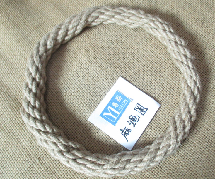 多用途摆设麻绳工艺圈铁圈环保原色麻绳可加工染色