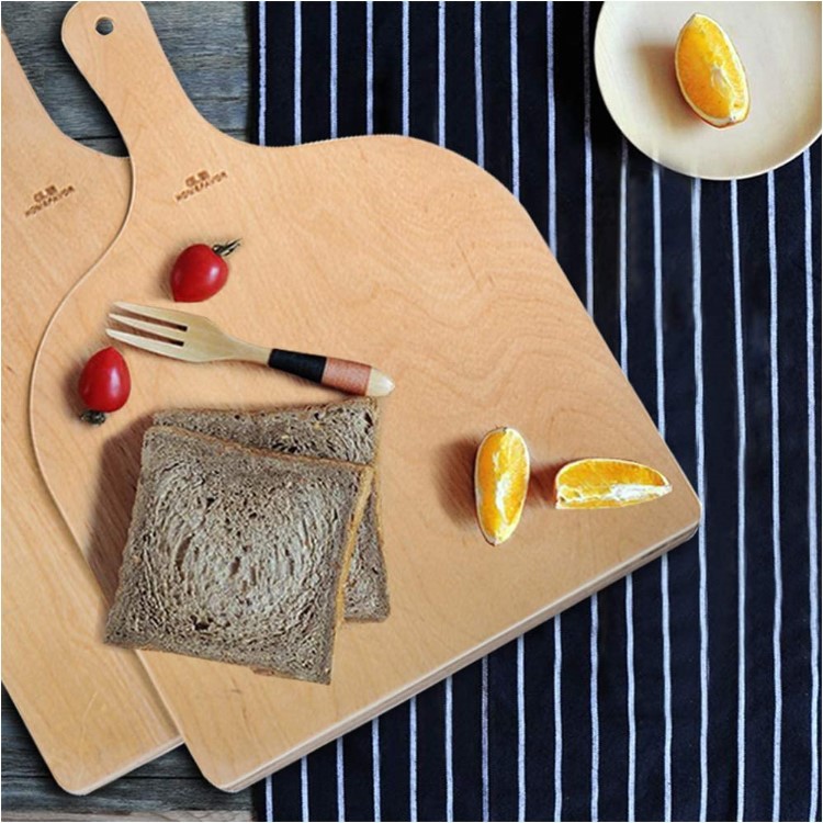 木制披萨板椴木切菜板便携烧烤铲面包板家用厨房菜板砧板