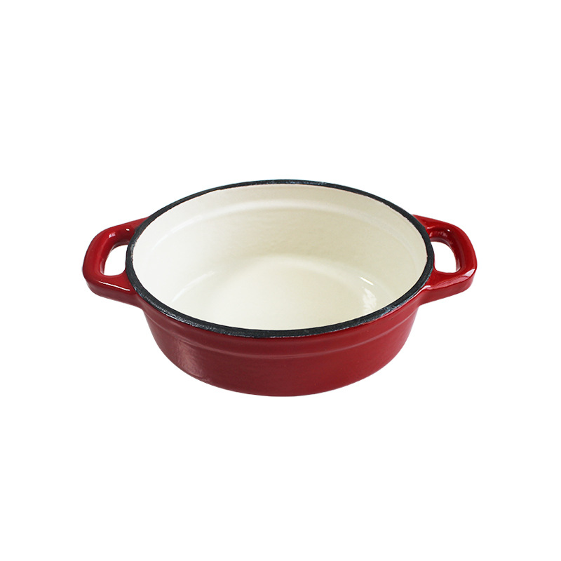 迷你珐琅红色煎盘铸铁搪瓷平底小煎锅彩色商用西餐厅摆盘餐具器皿