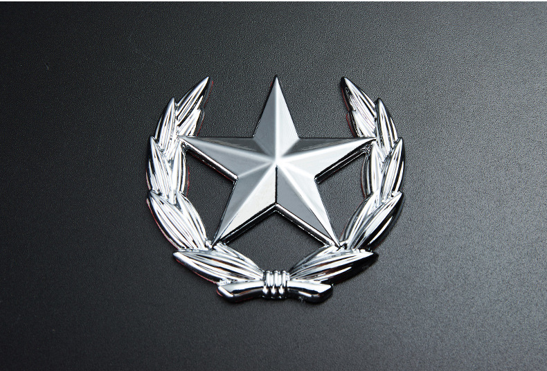 中国国旗五角星麦穗车贴改装车标侧标侧窗中柱c柱金属装饰个性贴