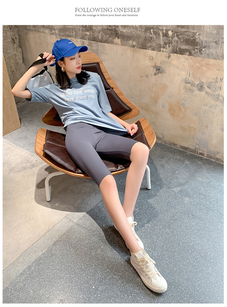 鲨鱼裤外穿鲨鱼皮短裤高腰五分打底裤瑜伽短裤弹力冰丝芭比紧身裤