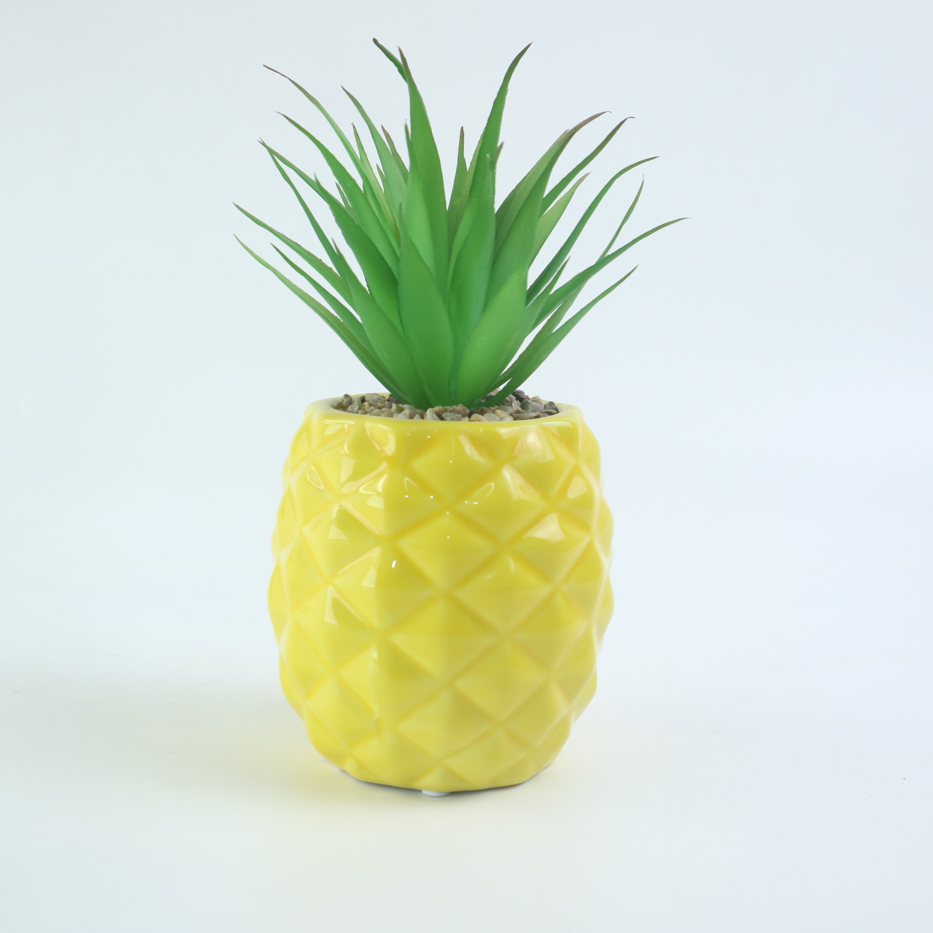 陶瓷电镀菠萝盆景植物栽绿植多肉动物花盆创意家居陶瓷批发定制