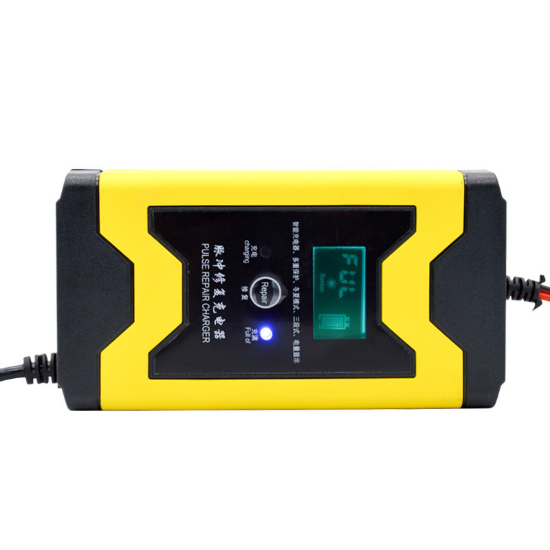 汽车电瓶充电器12v6a摩托车蓄电池cpu智能多重保护充电器充满自停