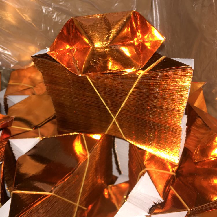 手撑金元宝半成品祭祀元宝法事祈福佛教用品厚纸免粘元宝