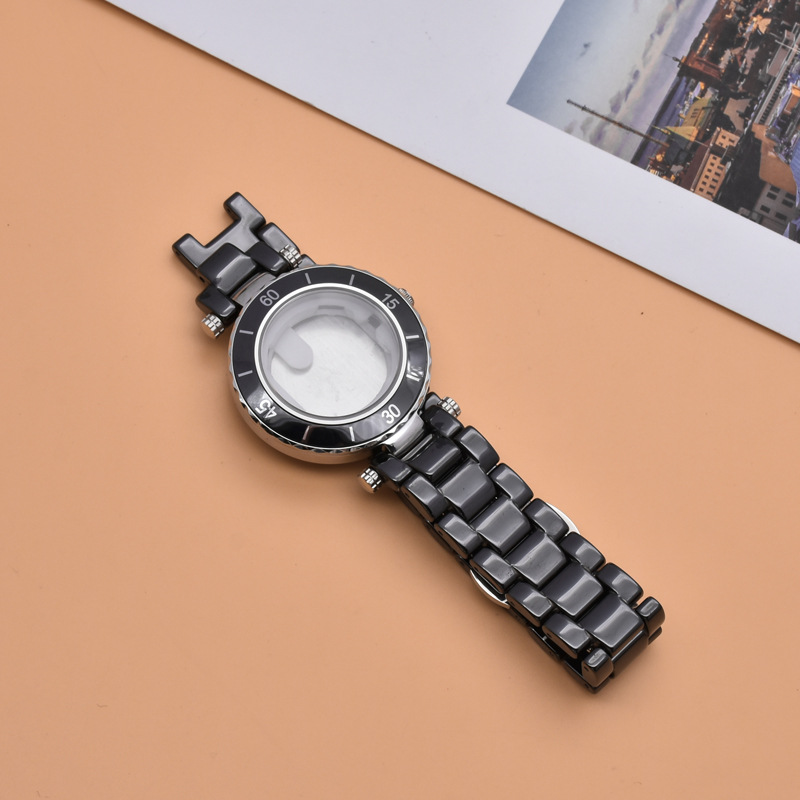 厂家批发手表配件 氧化锆陶瓷表壳表圈 纯白陶瓷表链 手表套装