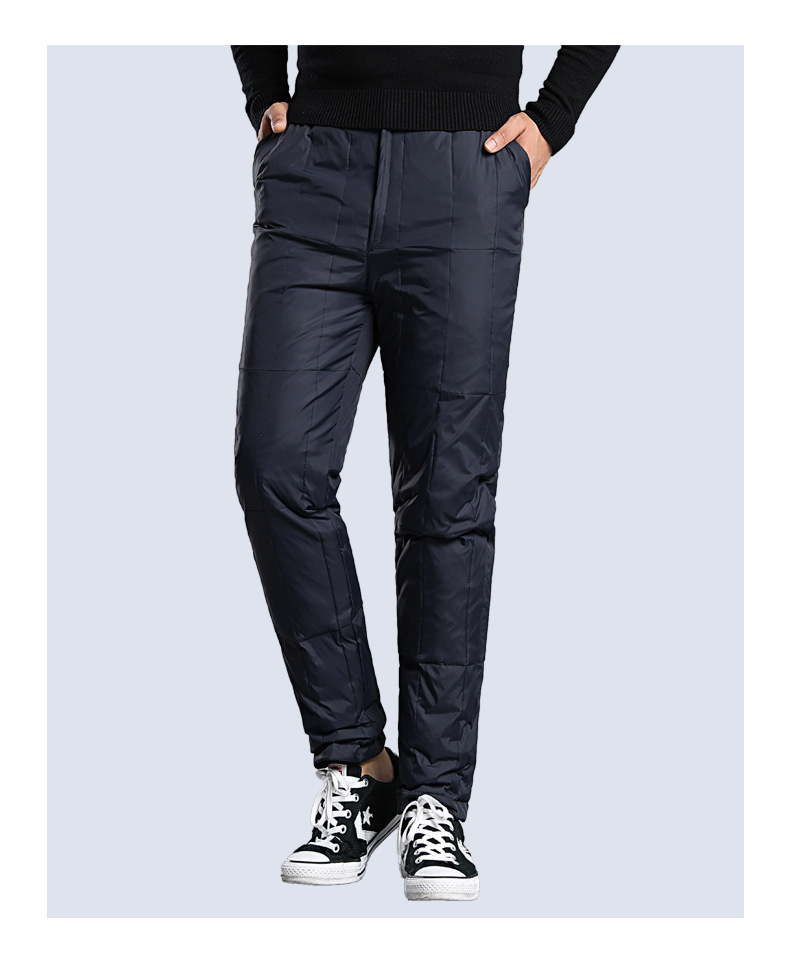 中老年男式羽绒裤男士冬季高腰保暖裤爸爸装内外穿大码棉裤批发