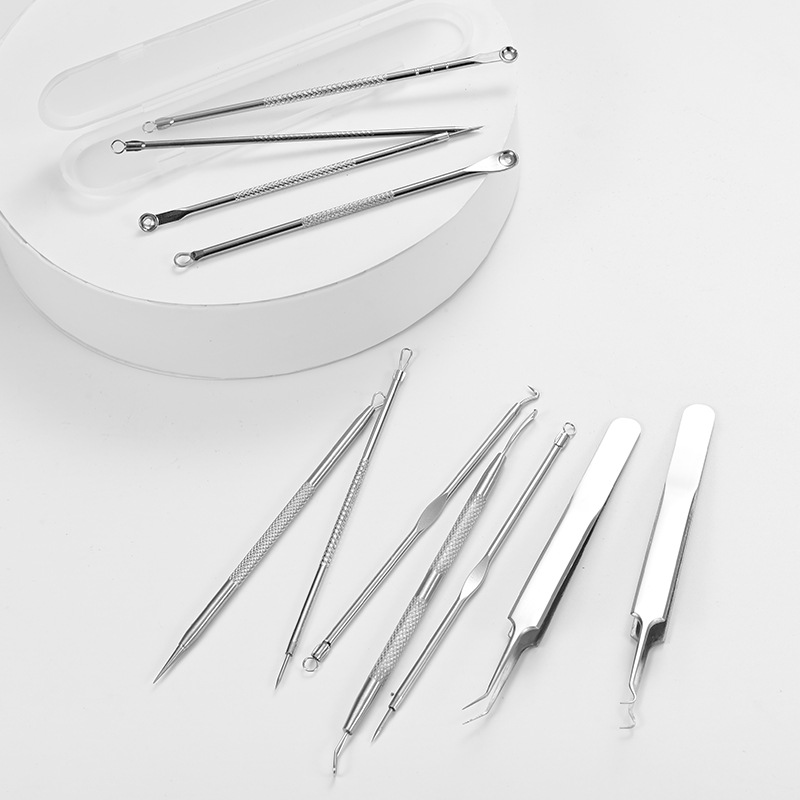 Stainless Steel Acne Needle 7-Piece Set Acne Removing Blackhead Angle Bolt Acne Pop Pimples Beauty Care Acne Needle Set